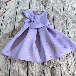 Baker by Ted Baker Lilac Kids Dress with Oversized Bow Size 2t-3t